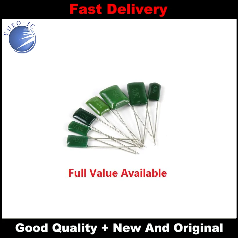 50PCS 2A392J 2A472J 2A562J 0.00/2.7/3.3/3.9/4.7/5.6/8.2/6.8/UF/NF 682 Polyester Film Capacitor 100V 2A682J 2A822J 2A272J 2A332J
