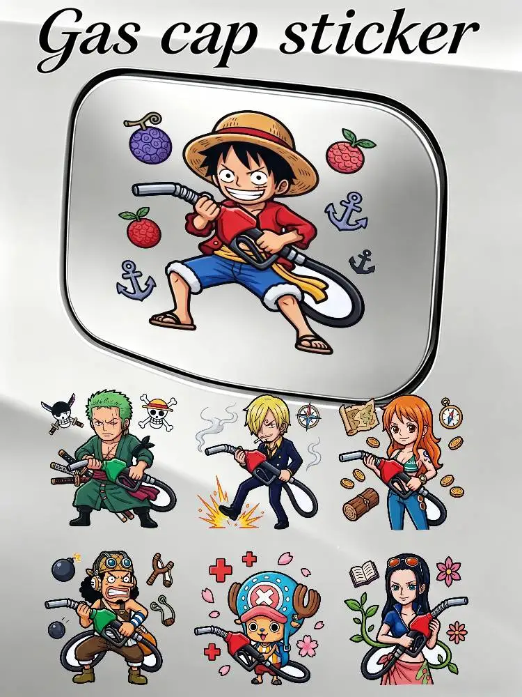 

Забавная наклейка на крышку бензобака ONE PIECE LUFFY ZORO для автомобиля, грузовика, внедорожника, аксессуар для декора топливного бака