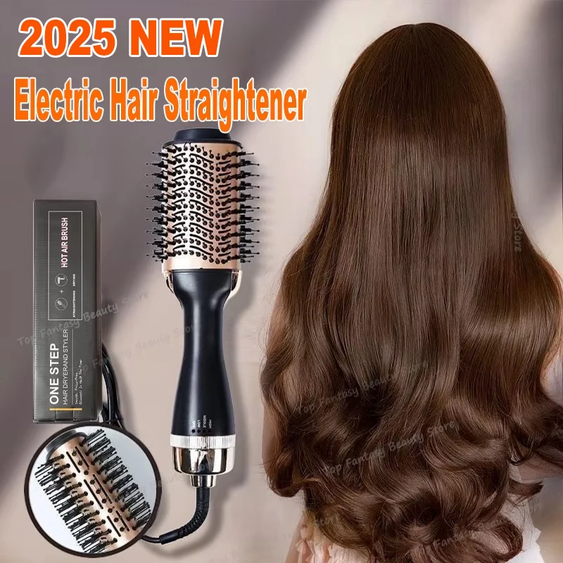 2025 Multi Functional Straightener Electric Hot Comb Fluffy Comb Without Damaging Hair Dry Wet Roll Straight Dual Use NEW