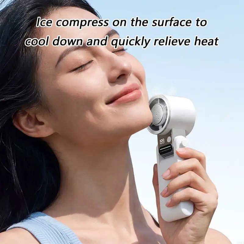 USB Rechargeable Mini Fan Portable Handheld Fan With 199 Speed Setting Quiet Operation for Travel Office and Home Use H8WD