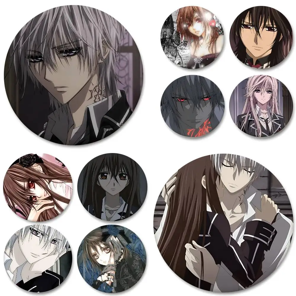 1pc Anime Vampire Knight Cartoon Style Badge Brooches On Backpack Decoration Round Enamel Pins For Accessorys