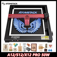 Atomstack A12 X12 Pro 50W Upgraded Version Laser Cutting Machine Wifi Stone Wood Stainless Steel Glass Cnc Engraving Machine