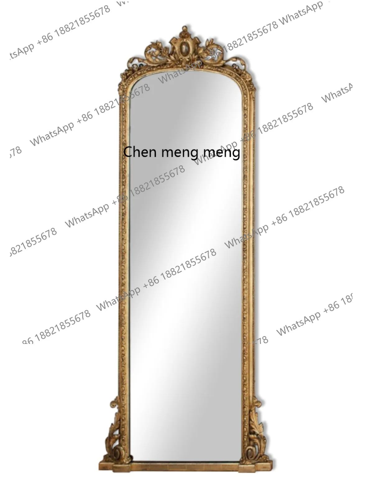 American clothing store fitting mirror full body floor special-shaped classical retro wooden frame dressing mirror