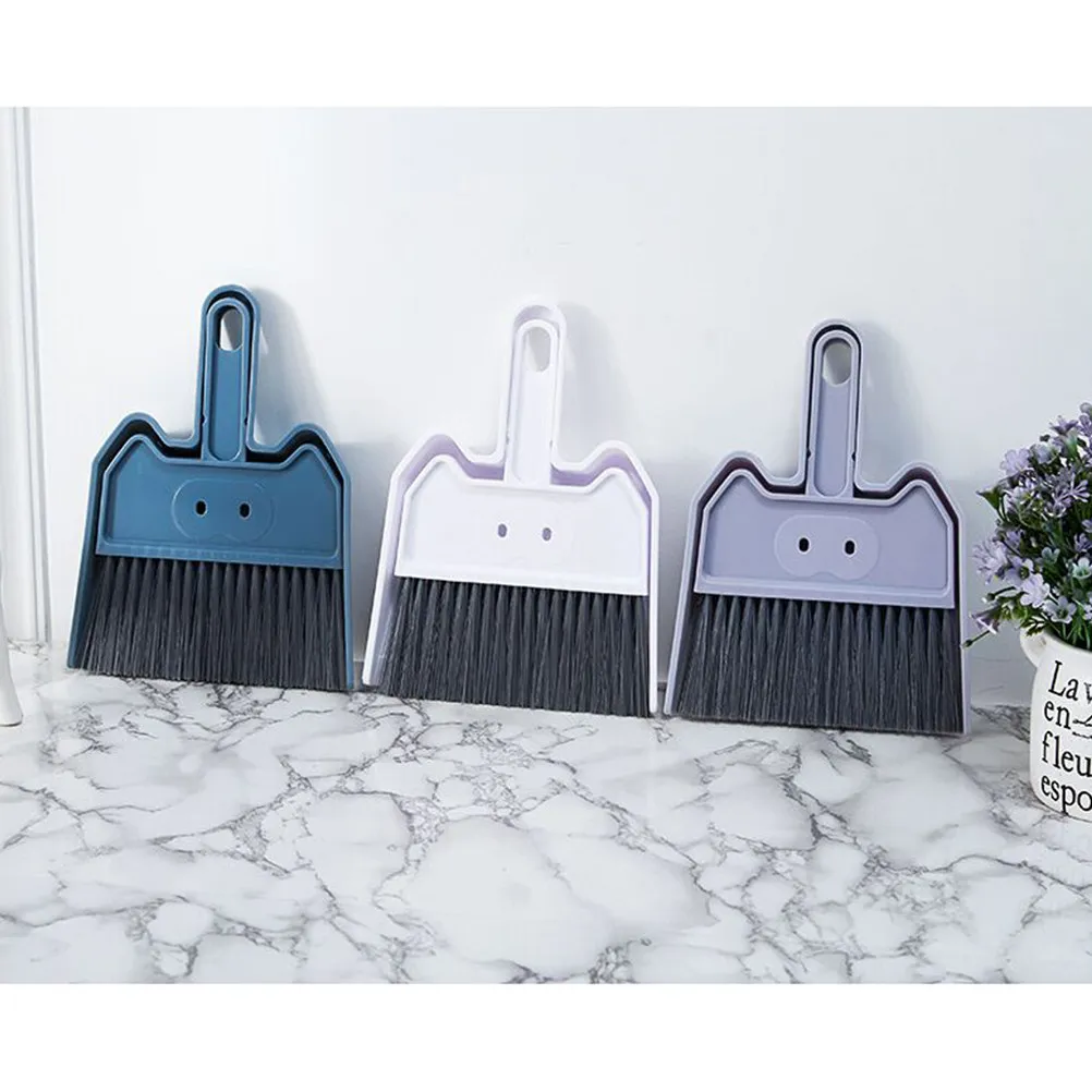 2 Sets Laptop Cleaner Cleaning Supplies Miniatures White Handheld Dustpan Broom for Keyboard