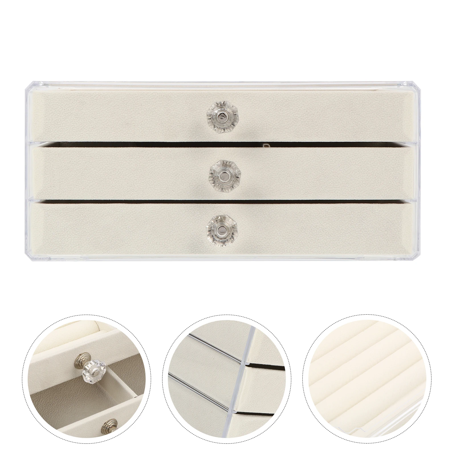 

Plastic Jewelry Box Earring Organizer Multi-Grid Display Storage Case For Rings Earrings Desktop Holder Gift Wedding Anniversary