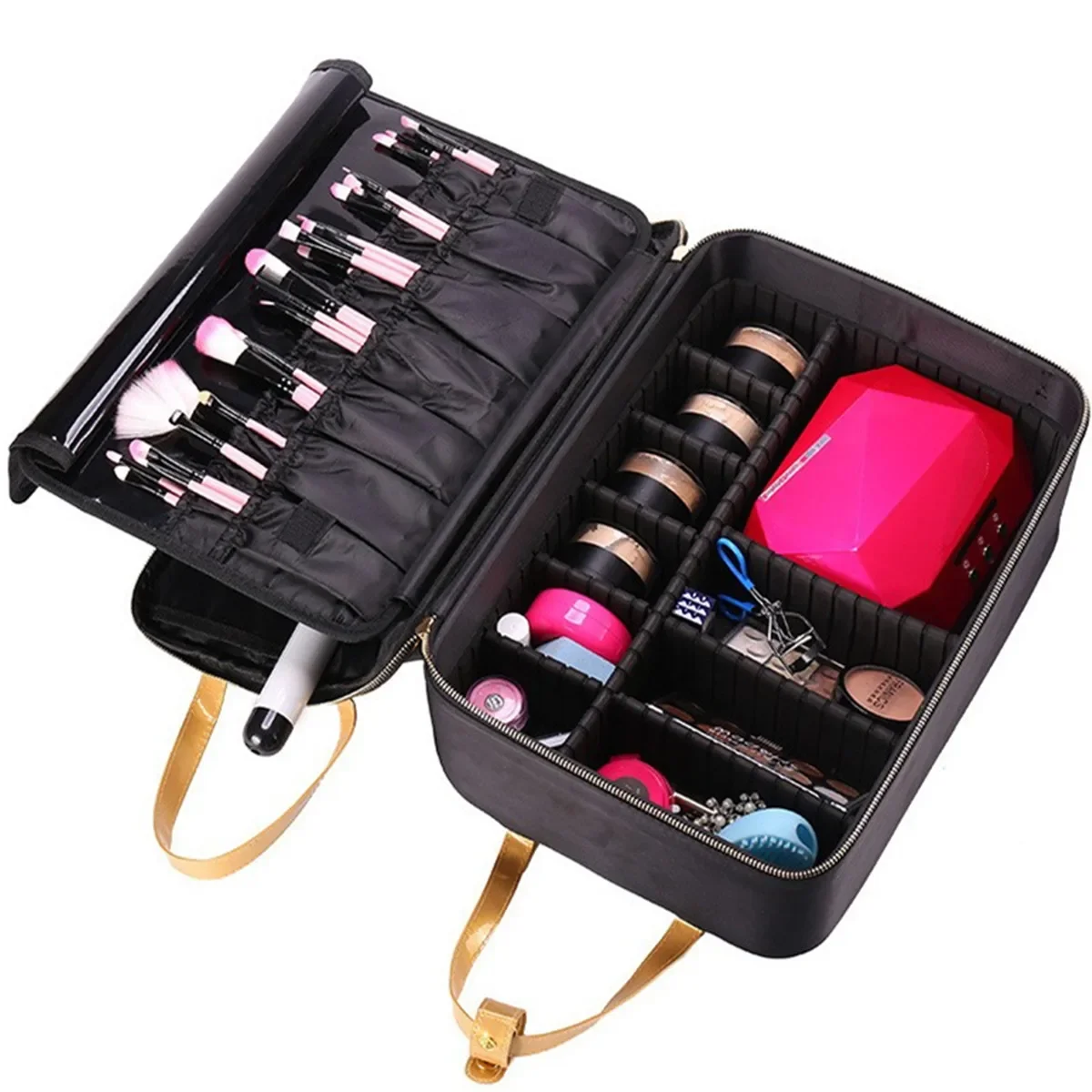 Hard Shell Beauty Make Up Backpack Cosmetic Bag Large Capacity Woman Travel Handbag Storage Suitcase Luggage Case Makeup Toolbox