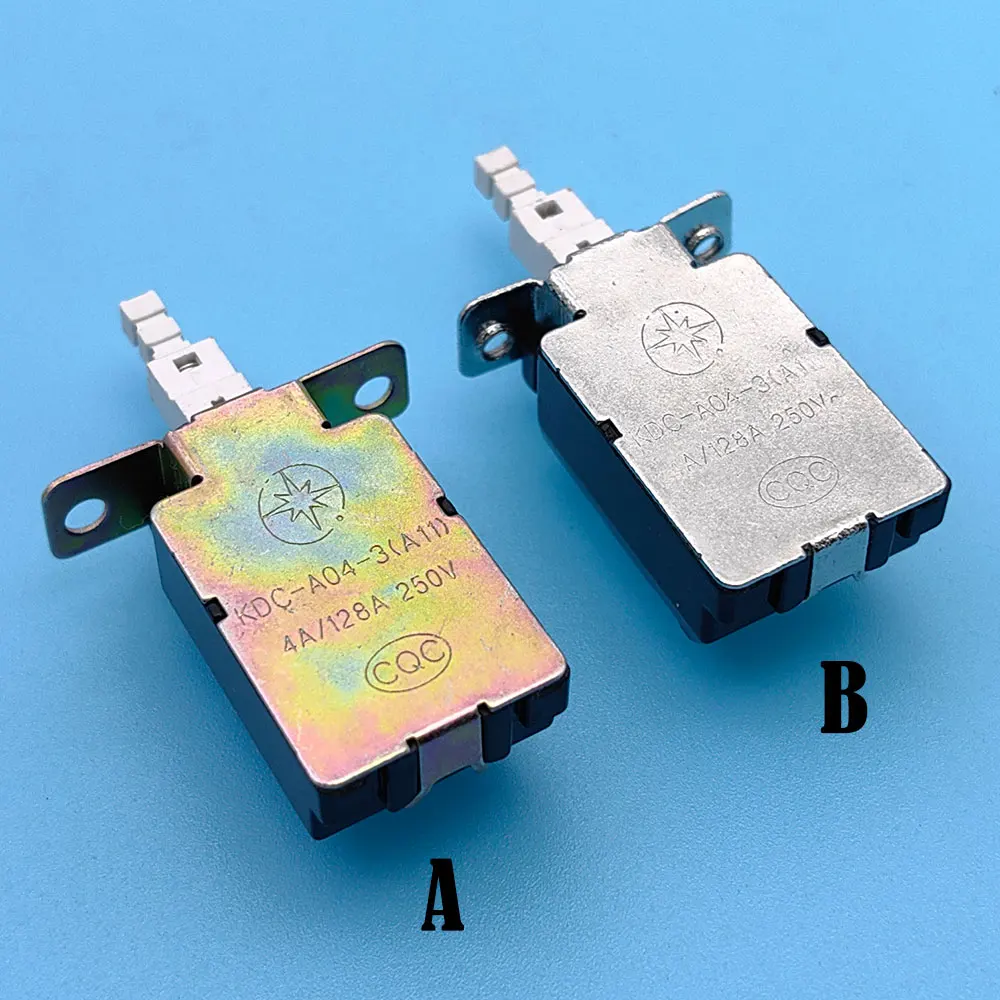 10Pcs KDC-A11 Power Switch Accessories Straight Button 4Pins Self-locking Push Button Switch 4A/128A 250V