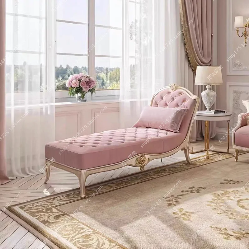 French solid wood carving flower balcony princess chair designer