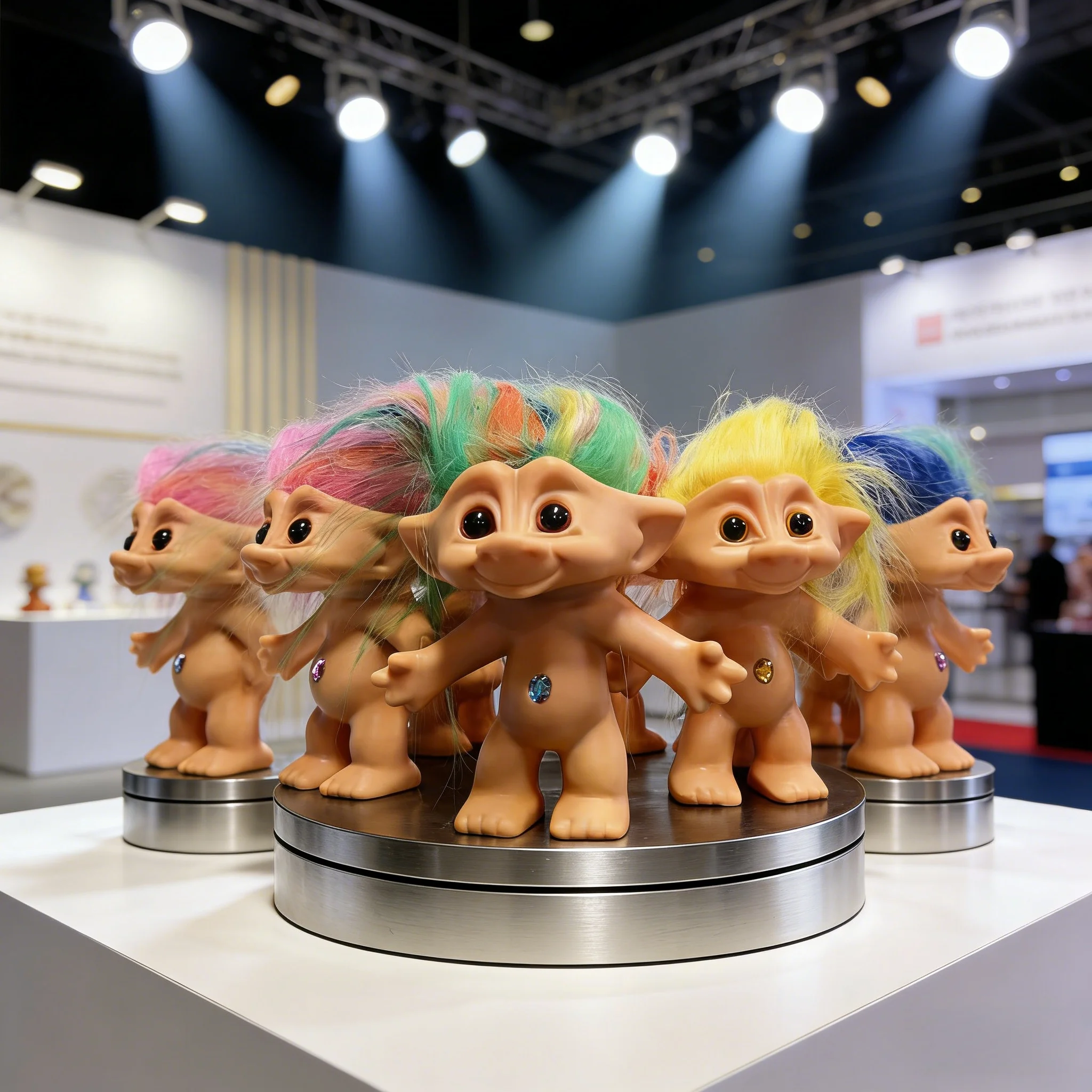 

Набор из 6 винтажных фигурок Троллей: Красочные волосы, аниме-стиль, модели членов семьи, забавные детские игрушки, подарок для детей, ностальгический подарок для взрослых