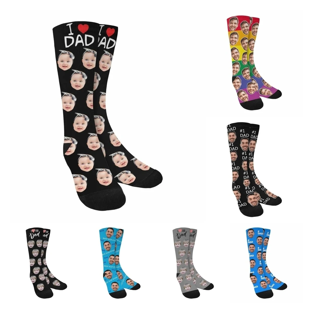 

Custom Face Socks Personalized Photo Picture on Socks Unisex Socks for Men Women Birthday Gift for Dad Fathers Day Presents