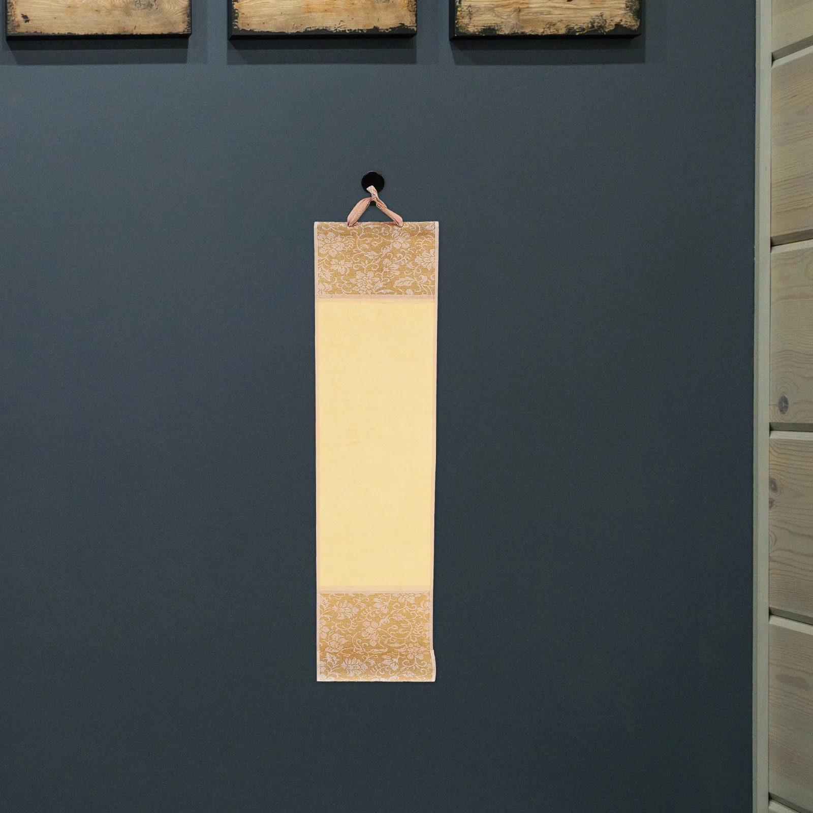 

Vintage Batik Blank Mounting Hanging Wall Scroll Semi Raw Semi Cooked Paper for Chinese Calligraphy Painting Sumi Japanese