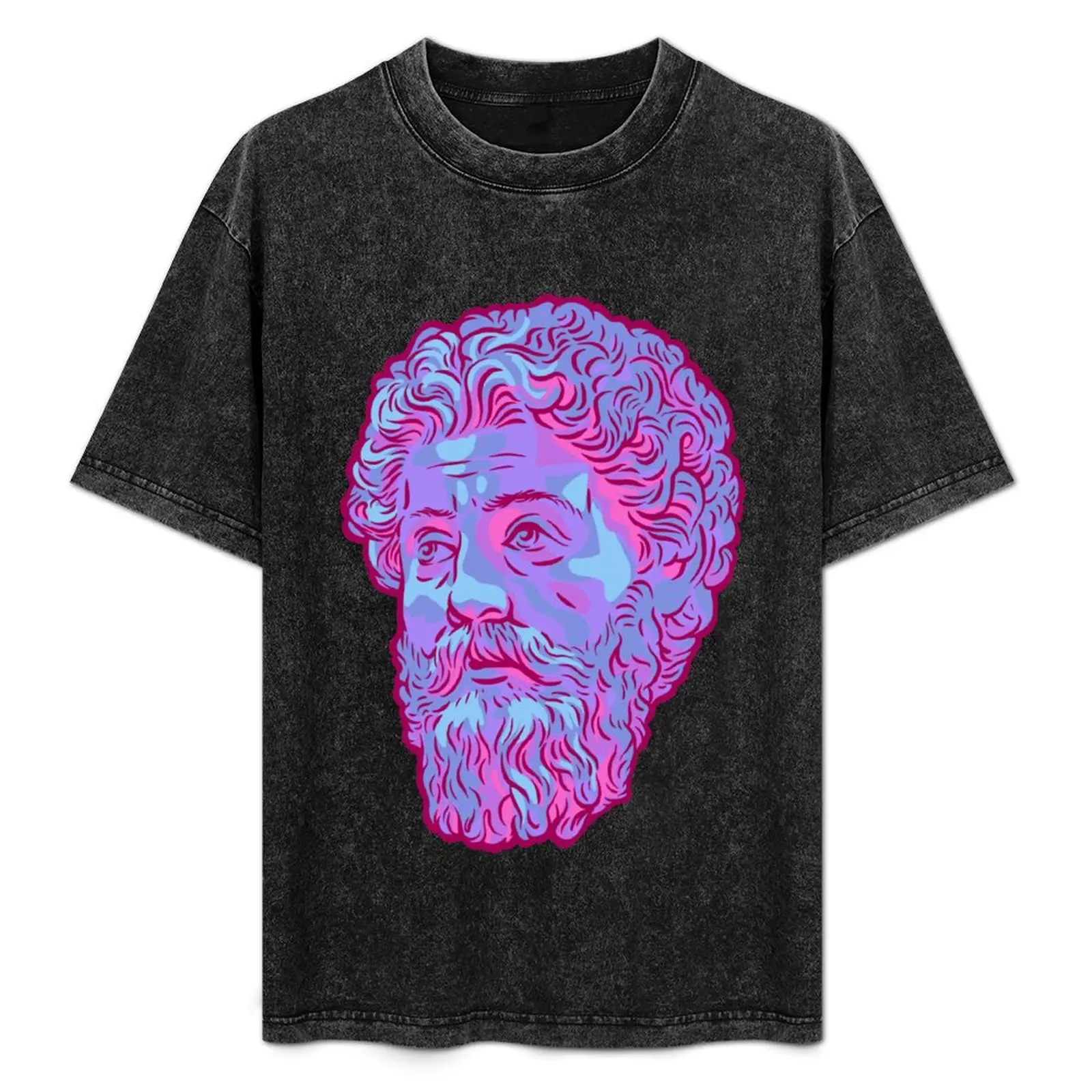 

Marcus Aurelius Retro Vaporwave T-Shirt Large Size Casual Short Sleeve Top