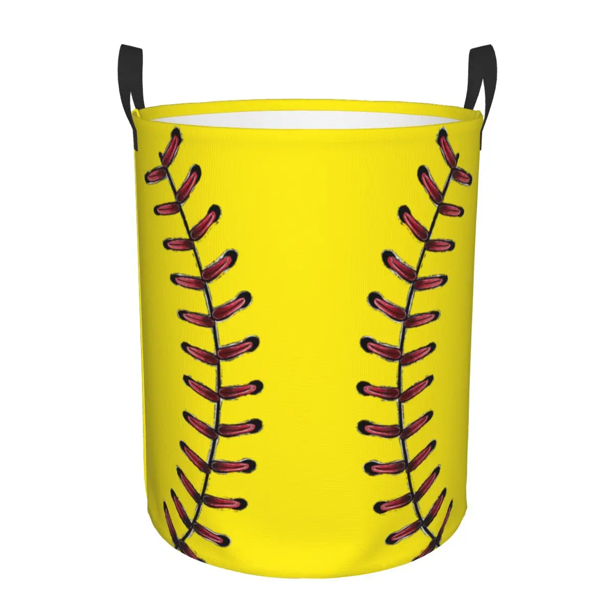 Custom Softball Baseball Lace Laundry Hamper Large Clothes Storage Basket Toy Bin Organizer for Kids