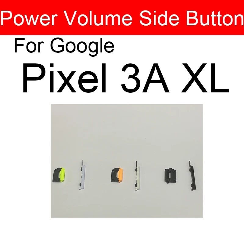 Botão lateral de energia e volume para Google Pixel 3 3XL 3A 3AXL Peças de reparo de chave lateral de volume de energia