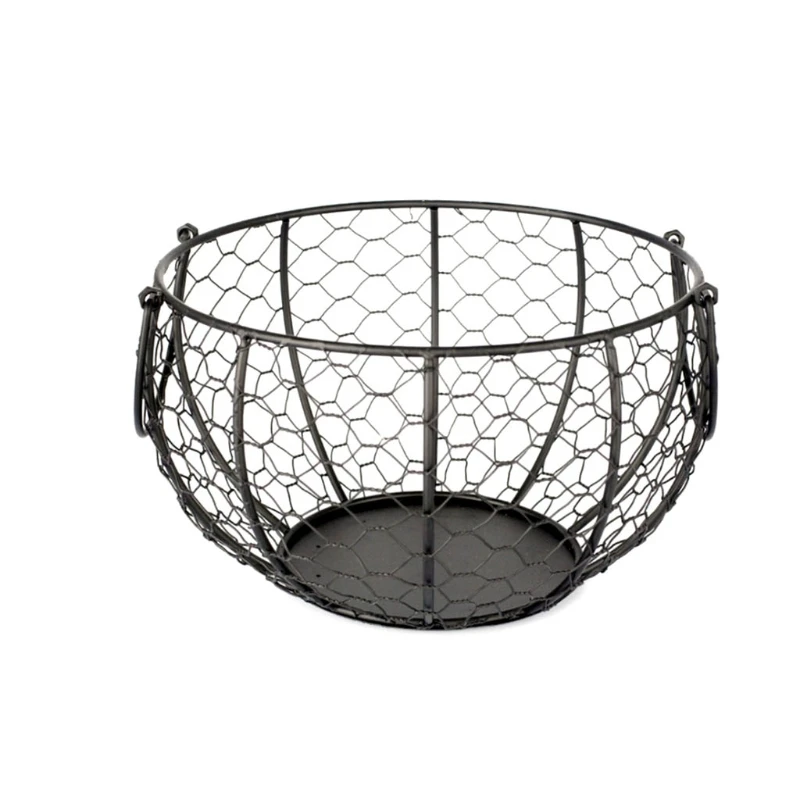 

Kitchen Storage Metal Wire Egg Basket Farm Chicken Cover Egg Holder