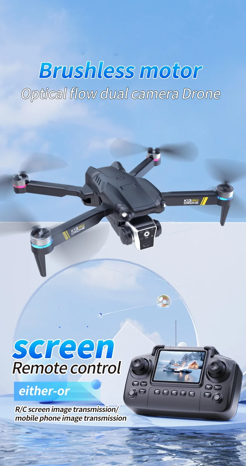 

K13MAX Screen Drone Battery K13 MAX Brushless Screen Drone Spare Parts 3.7V 1800Mah Propeller USB Spare Accessories K13 MAX Toy