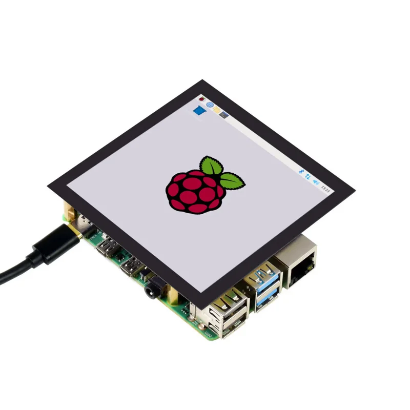 4-дюймовый квадратный емкостный сенсорный ЖК-экран Waveshare (C) для Raspberry Pi, 720 × 720, DPI, IPS, крышка из закаленного стекла, низкая мощность