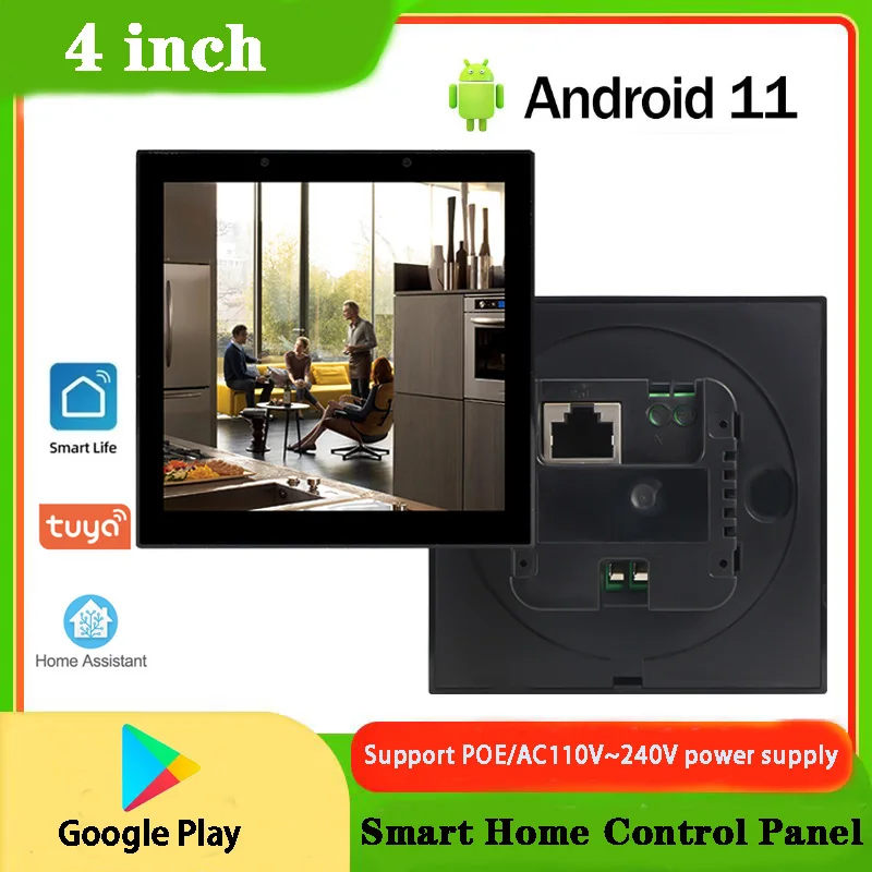 New 4 Inch POE Tablet Smart Home Control Panel Android 11 OS Touch Screen Wall Mount Tablet RS485 for 86 Wall Mount Box