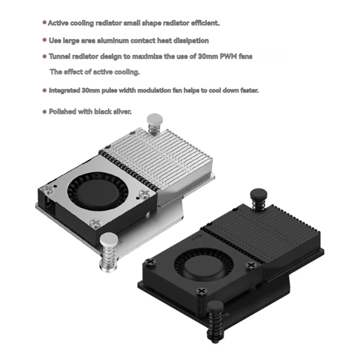 N18R 5 30mm アクティブクーラー PWM ファン、パッシブ冷却アルミニウムフィンラジエーター、効率的な熱放散 B