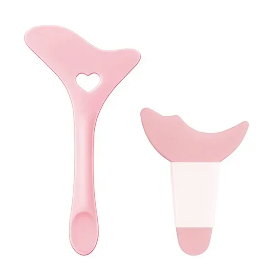 2Pcs Set Winged Applicator Set Resusable Silicone Eyeliner Guide Eyeliner Stencil Mascara Shield Tool for Eye Makeup,Mask Applic