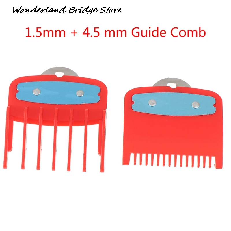 1.5+4.5mm Size Guide comb Red Attachment Comb Set with a Metal Holder Clipper