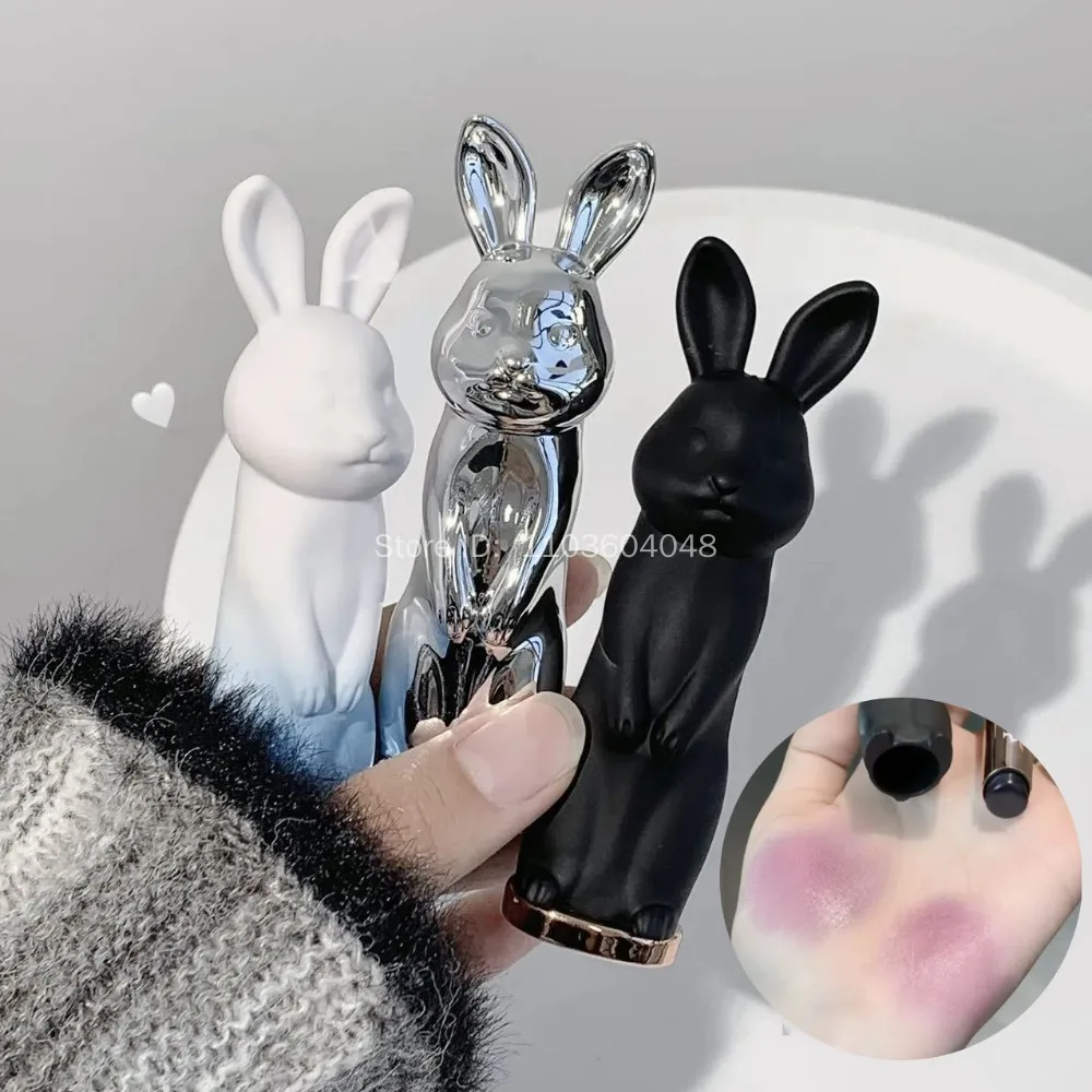 Rabbit Black Rose Lip Balm Gloss Not Dryness Peach Transparent Lip Tint Moisturizing Power Lipstick Makeup Base For Girls