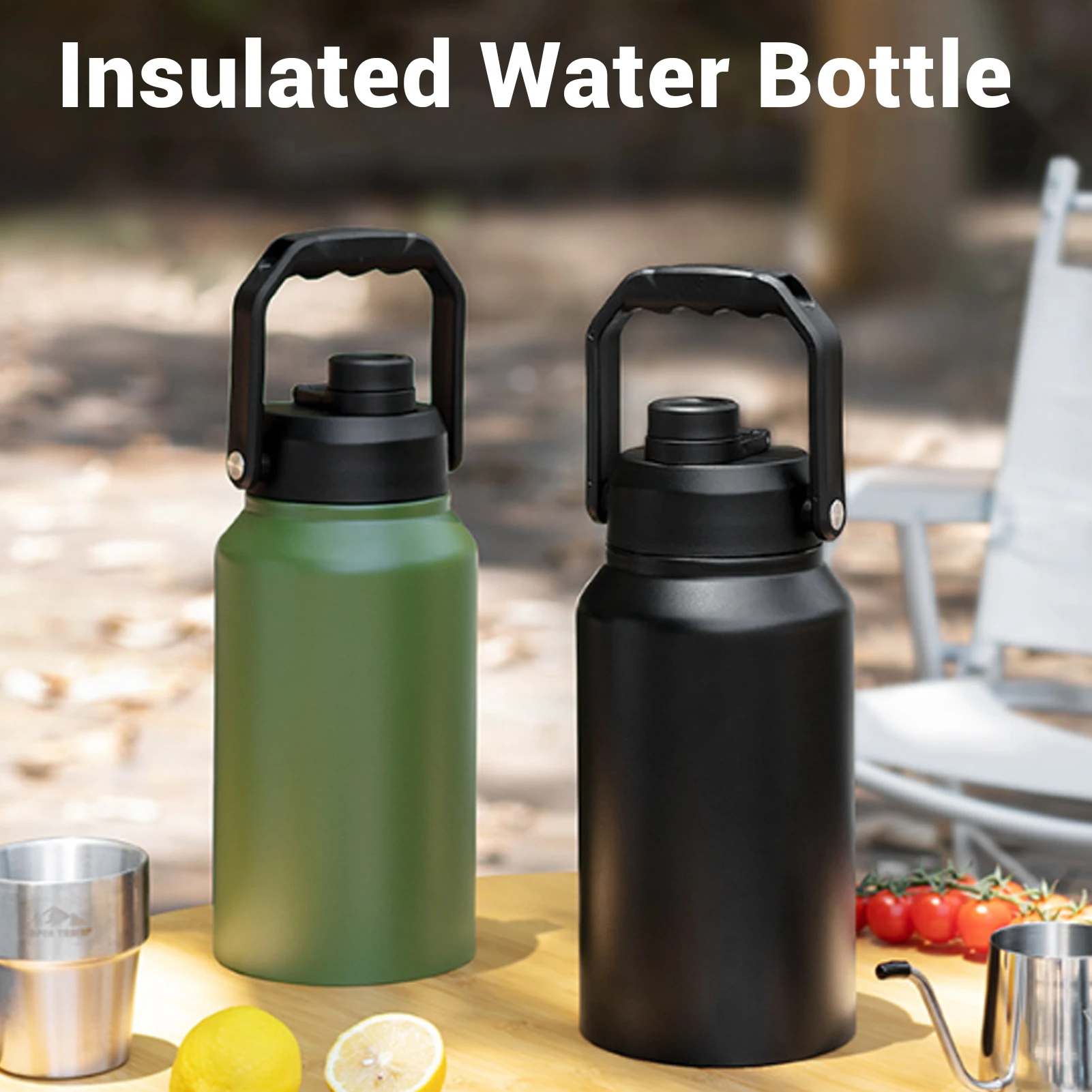

3L Insulated Water Bottle With Lid Handle Wide Mouth 316 Stainless Steel Travel Thermal Mug for Sports Gym Fitness Keep Cold Hot