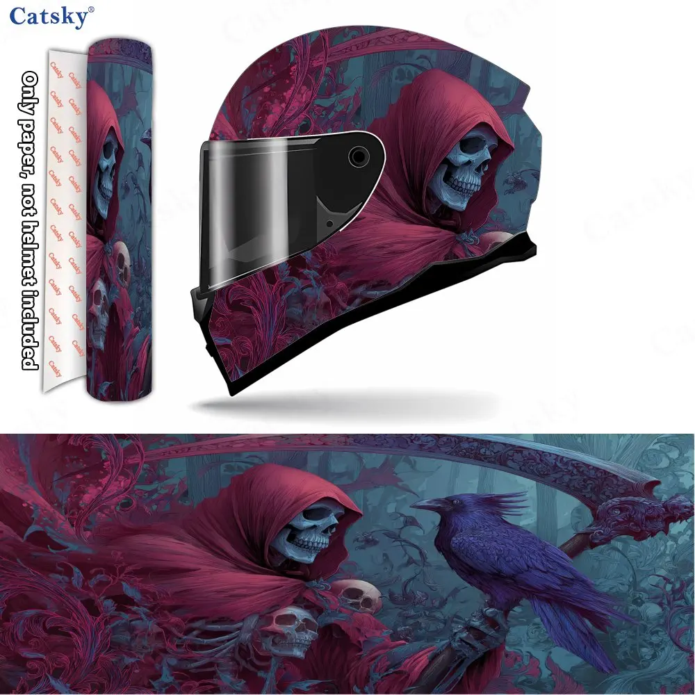 

Red - Robed Grim Reaper Print Helmet stickers , PVC Material Multifunctional Helmet Stickers, Scratch-Resistant & Fade-Proof, Ea