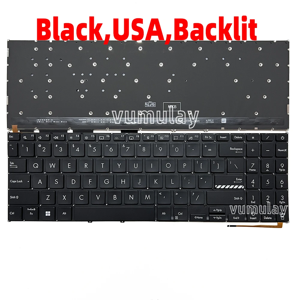 US/ロシア語バックライトキーボード ASUS Vivobook X1504 X1504ZA