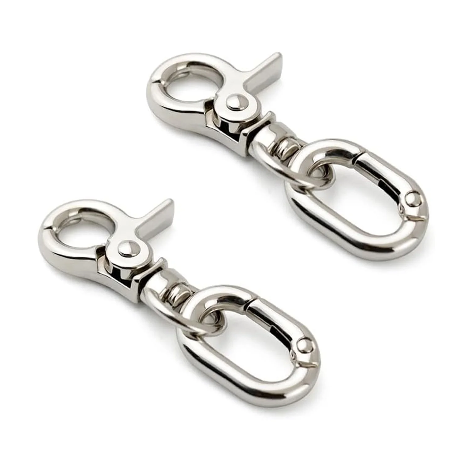 2pcs Double Opening Keychain Clip, Swivel Spring Snap Hooks