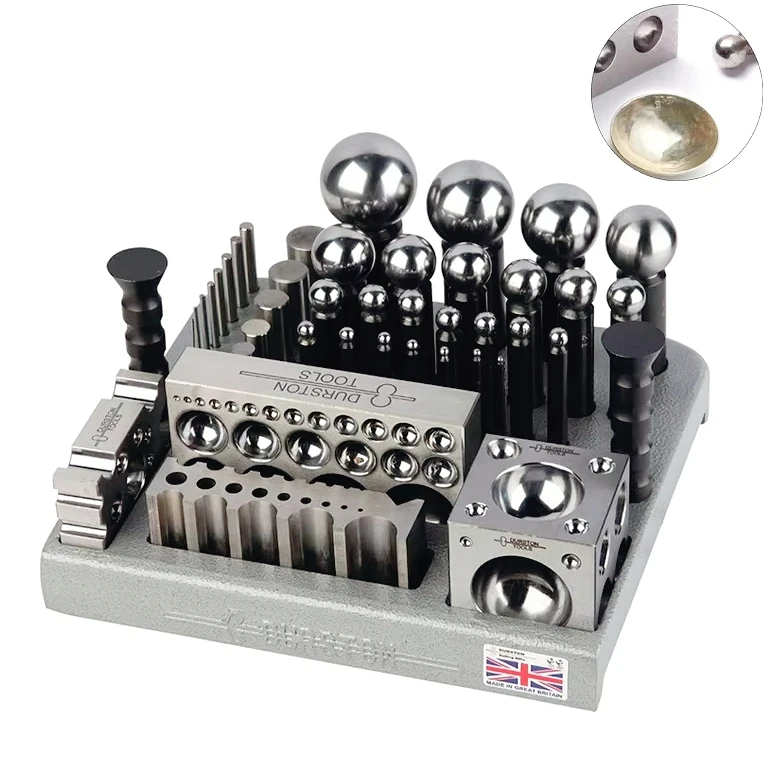 

Professional Metalsmithing Tool for Jewelry Making 24 Dapping Punches 4 Forming Blocks Doming Set Bending Shaping