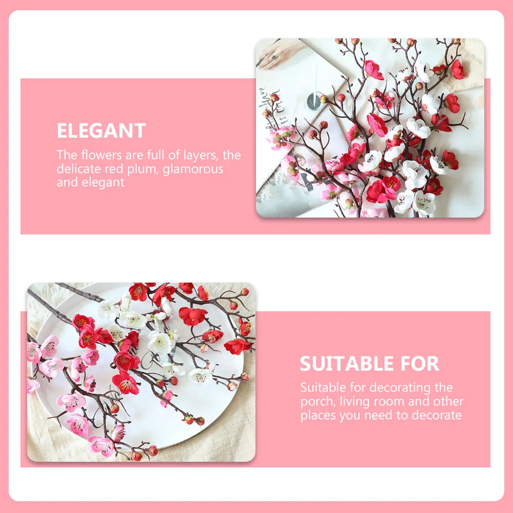 

4pcs Artificial Fake Decorations For Home Party Wedding Decor Simulated Wintersweet Fake Flowers For Home Decorative Simulation