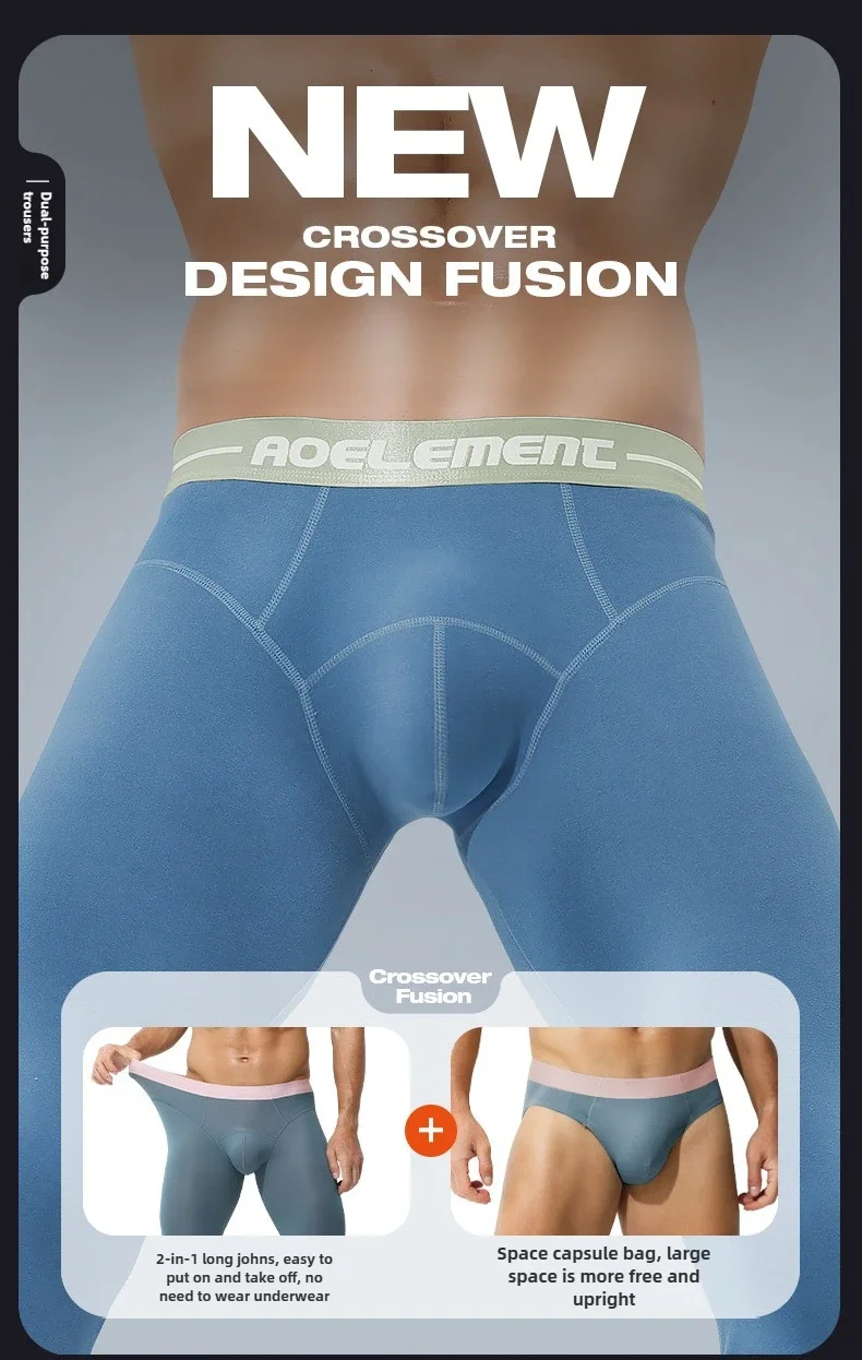 Description Picture 4 of itemWinter long johns mens leggings thickened fleece thermal underpanties long underpants for men