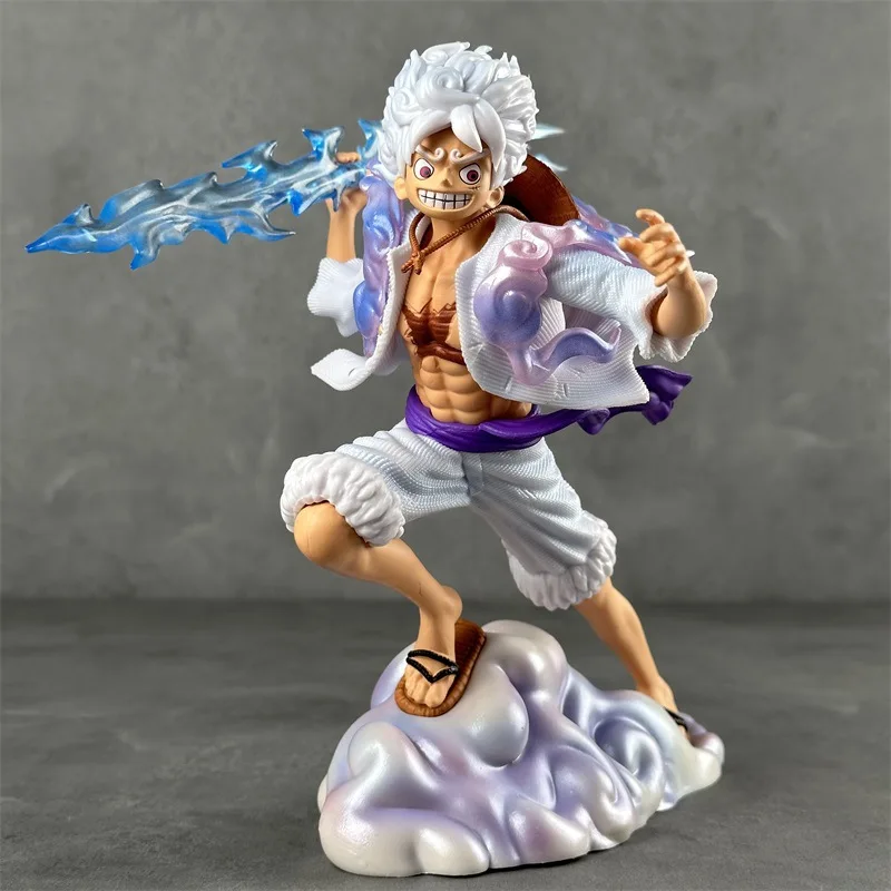 20cm Anime One Piece Figure Sun God Gear 5  Thunderbolt Nika Luffy Action Figure Gk Monkey D Luffy Model Pvc Collectible Toy