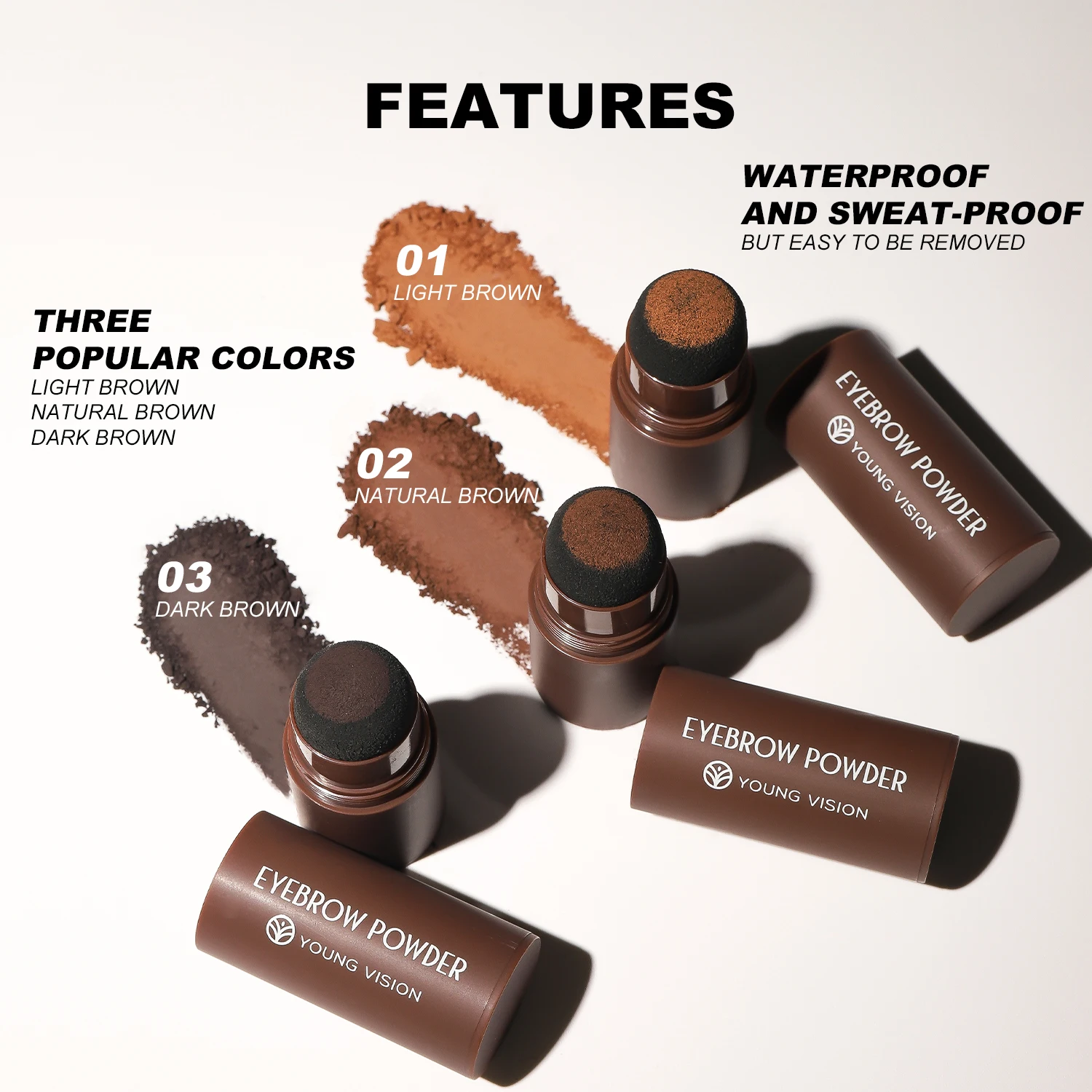 Ausgestattet mit einer stabilen Anwendungsstiftspitze – ein langlebiges, wasserfestes Augenbrauen-Make-up-Tool, das für alle Hauttöne verwendet werden kann