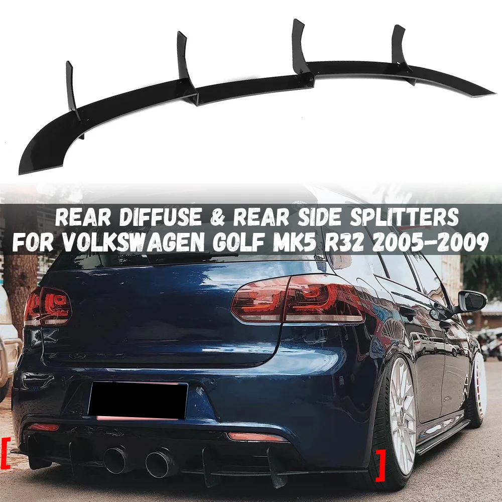

Car Rear Bumper Diffuser Tail Apron Flaps Side Splitters For Volkswagen Golf 5 MK5 R32 2005 2006 2007 2008 2009 Rear Spoiler Lip