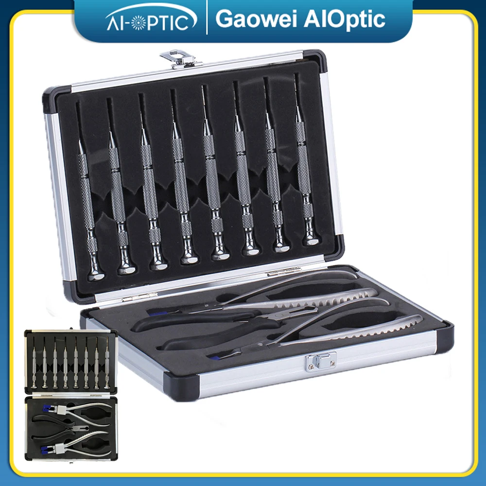 Optical Tools Frame Disassembly Pliers Set Silhousette Glasses Eyeglass Plier Tool Kit With Screwdrivers Rimless Frame Plier Set
