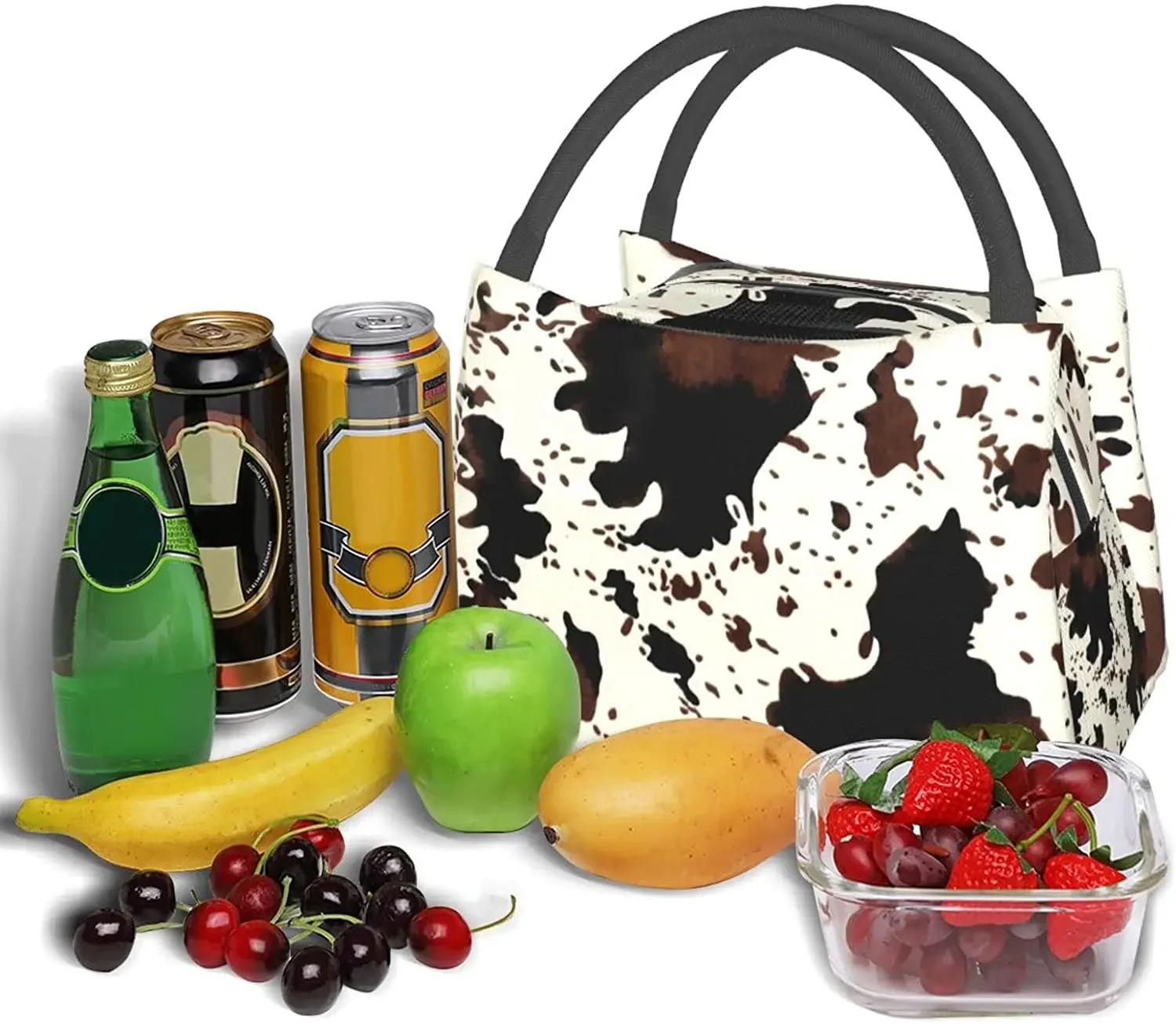 High Capacity Cow Print Western Cute lunch bag Insulated Lunch Box for Women Reusable Adult Lunch Bags Portable School Work