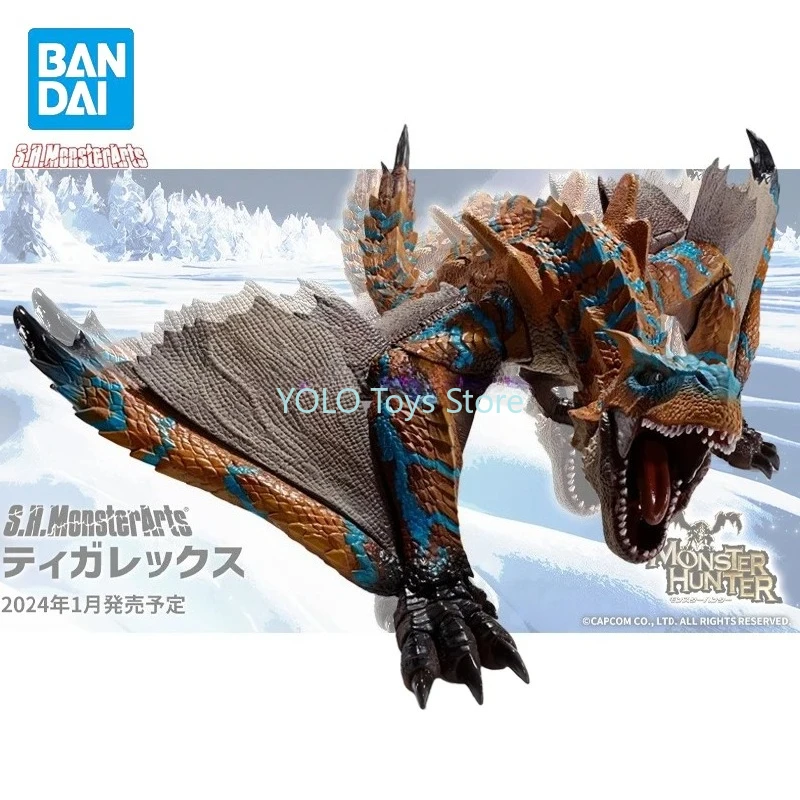 

In Stock Monster Hunter Original Bandai S.H.MonsterArts Tigrex 30CM Action Figure Ornament Toys Decoration Dolls Ornament Gift