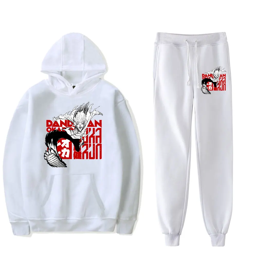 Anime Dandadan Okarun Hoodies Jogger Pants Harajuku Two Piece Set Sweatshirts+Sweatpants Women Men's Set