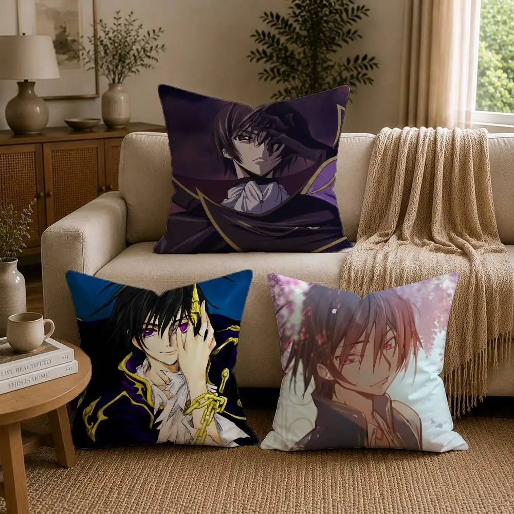 Lelouch L-Lamperouge Anime Code G-Geass Pillow Case for Sofa Living Room Home office Decor Protective Cover