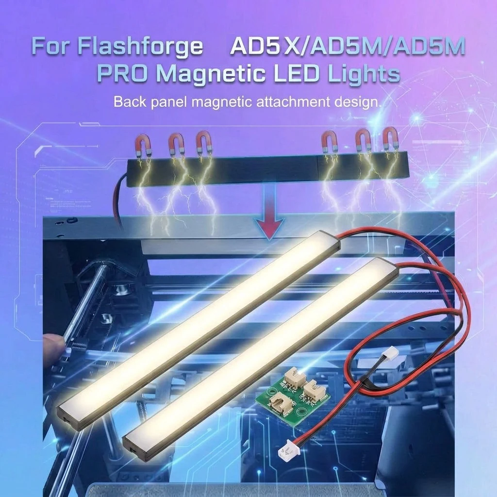 3D Printer Cable Chain - Flashforge AD5M PRO Manyetik LED Lamba
