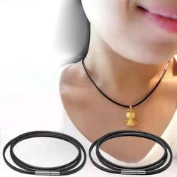 1.5/3mm Necklace Cord Black Leather Cord Wax Rope Lace Chain With Stainless Steel Rotary Buckle For DIY Necklace Jewelry