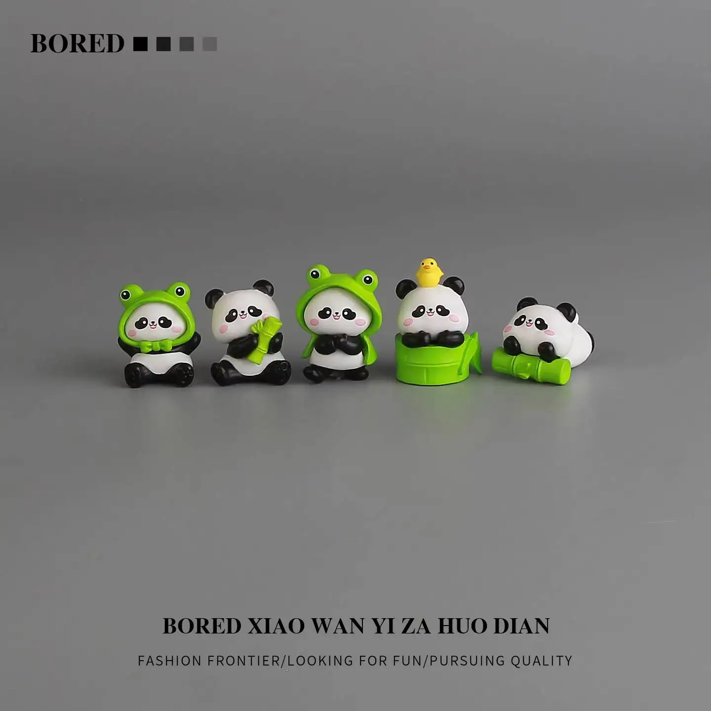 Cute little pandas, used for soothing emotions, as car decorations on the navigation console, and as table ornaments