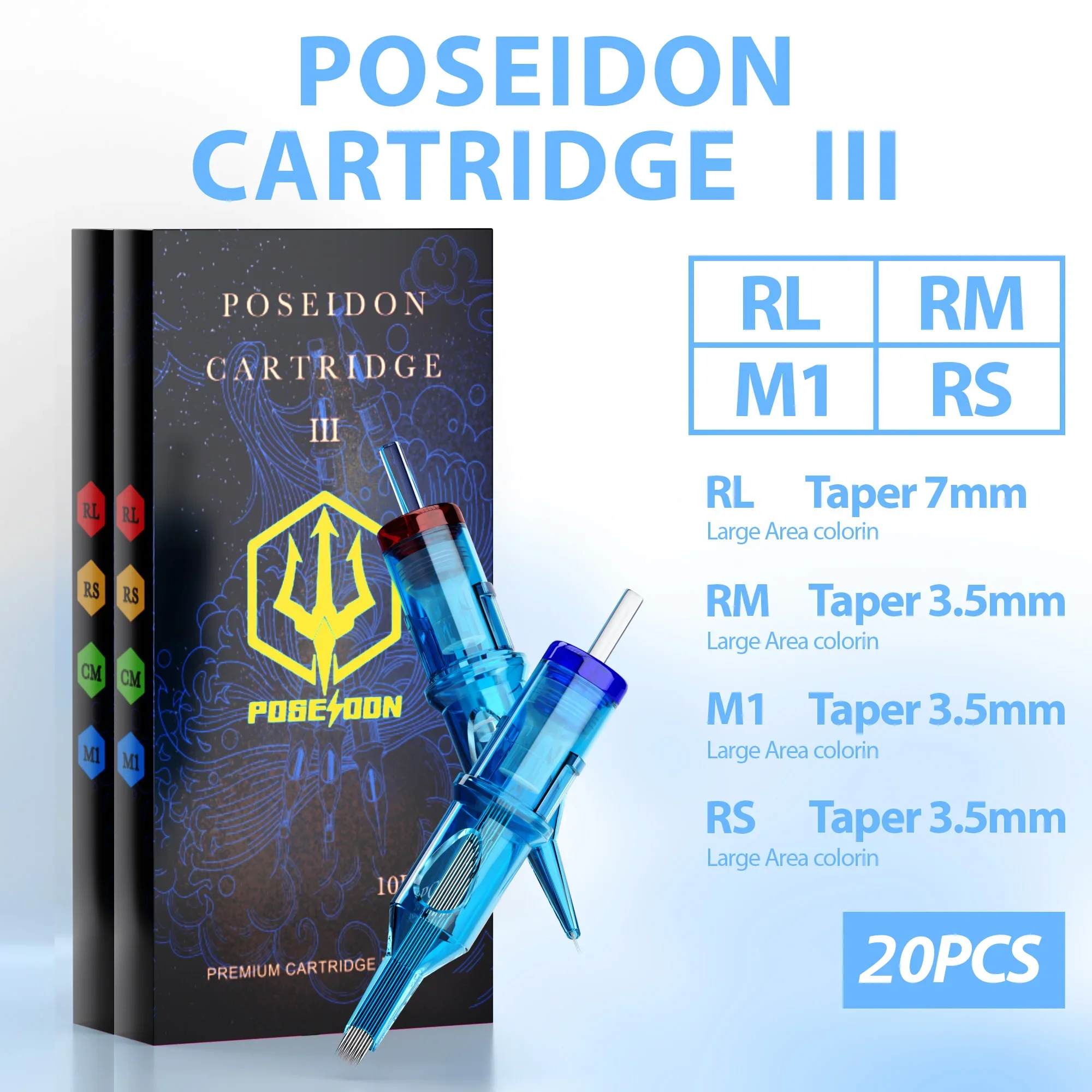 POSEIDON 20Pcs V3 Pro Tattoo Needles High Quality Disposable Permanent Makeup Tattoo Cartridge Needles For Tattoo Machine