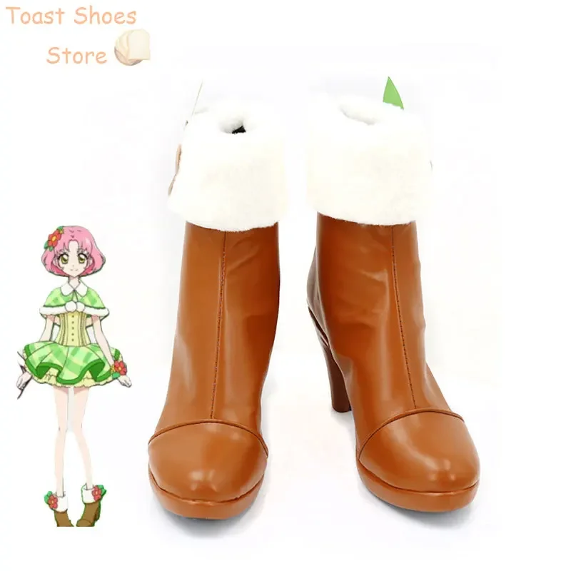 

Kitaoji Sakura Cosplay Shoes Anime Aikatsu Cosplay Prop PU Leather Shoes Halloween Carnival Boots Costume Prop