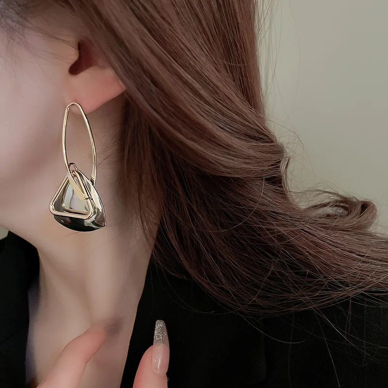 2023 Geometric Metal Hollow Triangle Drop Earrings For Women Personality Dangle Earrings Punk Jewelry Gifts