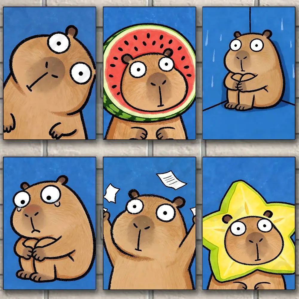 

Cartoon Capybara Classic Poster Wall art print art suitable for living room bedroom bar parlor home decoration gift