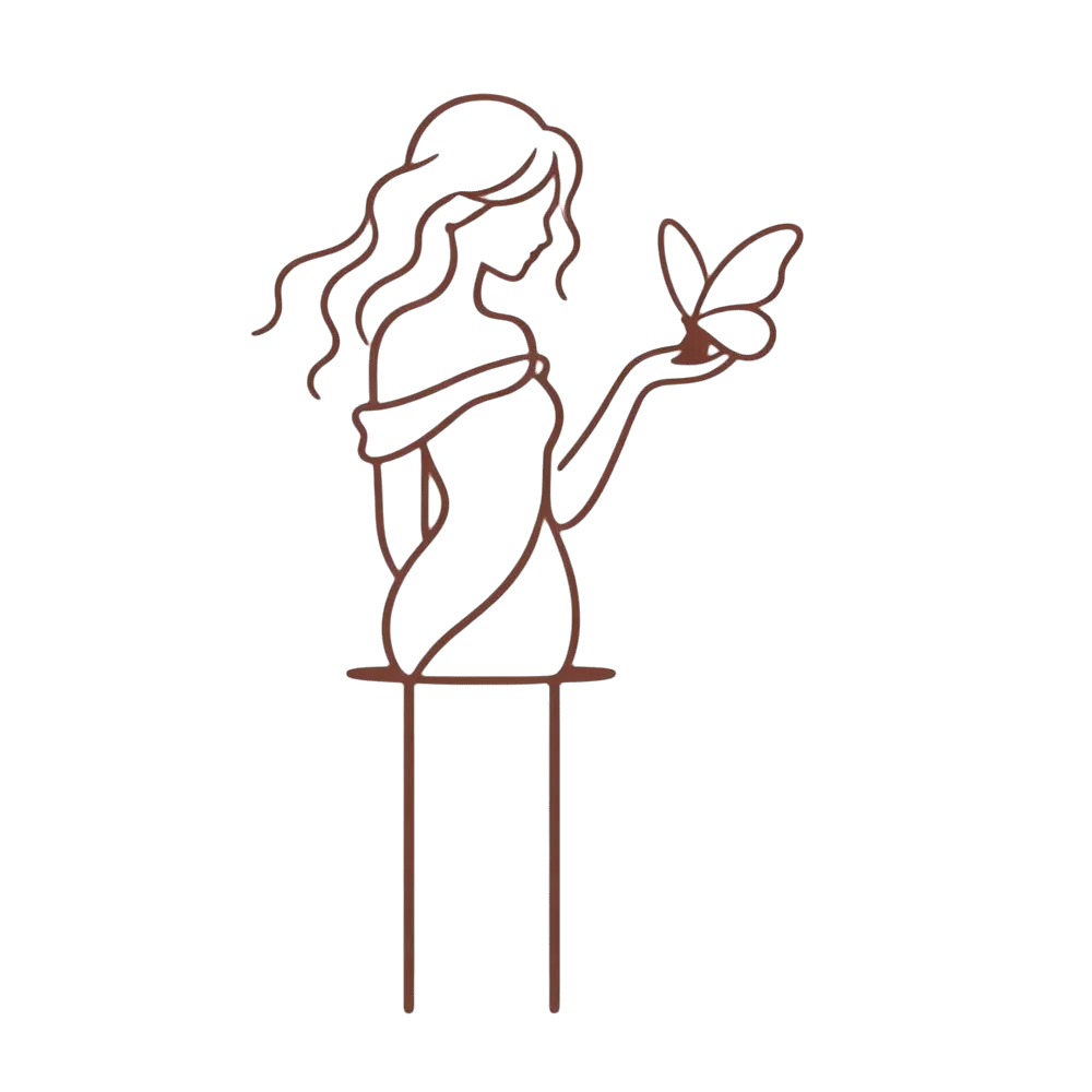 Iron Character Silhouette Plant Stand Hollow Out Strong Load Bearing Plant Climbing Trellis Weather Resistance