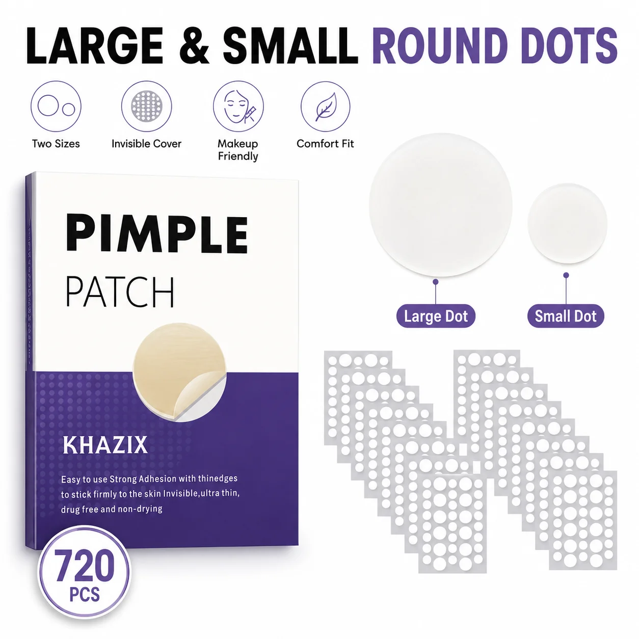 Pimple Patch  Transparent Small Dot (Patch)  Cover Patch   Small & Large Dots (Patches)  Makeup Concealment  Beauty & Skincare